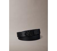 Ledergürtel CALVIN KLEIN "CK BUCKLE SMOOTH 35MM", Herren, Gr. 90, schwarz, matte schwarz, Web, Büffelleder, unifarben, Gürtel Ledergürtel, Größenverstellbar mit Metallschließe (70286063-90) schwarz, m