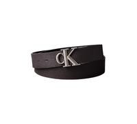 Ledergürtel CALVIN KLEIN "CK BUCKLE TUMBLED 35MM ADJ/REV", Herren, Gr. 105, schwarz, ck schwarz braun, brushed nic, Web, Rindsleder, unifarben, Gürtel Ledergürtel, Umkehrbar (62431346-105) schwarz, ck