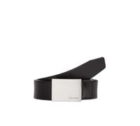 Calvin Klein Herren Gürtel Formal Plaque Belt 3,5 cm Ledergürtel, Schwarz (Black), 110 cm