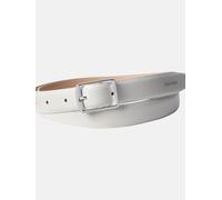 Calvin Klein Damen Gürtel Classic Square Buckle Belt 2,0 cm Ledergürtel, Weiß (Lily White), 80 cm