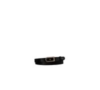 Ledergürtel CALVIN KLEIN "ROUND CK ENAMEL PLAQUE 20MM", Damen, Gr. 75, schwarz (schwarz, antique light gold), Rindsleder, unifarben, Gürtel Ledergürtel, Regular fit und größenverstellbar (65081315-75)