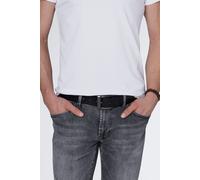 Ledergürtel CAMP DAVID, Herren, Gr. 95, schwarz, Leder, unifarben, Gürtel Ledergürtel, mit allergikerfreundlichem Verschluss (82508862-95) schwarz