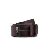 Ledergürtel HUGO "Gelio-B_Sz40", Herren, Gr. 115, braun (schwarz braun 202), Leder, unifarben, Gürtel Ledergürtel, HUGO Markenlabel, rote Ziehnaht (53354019-115) schwarz braun 202