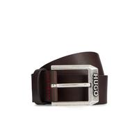 Ledergürtel HUGO "Gelio Sz40", Herren, Gr. 115, braun (schwarz braun 202), Leder, unifarben, Gürtel Ledergürtel, mit Markenlabel von HUGO (33589829-115) schwarz braun 202