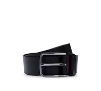 Ledergürtel HUGO "Gerik_Sz35", Herren, Gr. 120, schwarz (schwarz_001), Leder, unifarben, Gürtel Ledergürtel, mit Logoprägung und kontrastfarbende Detailnaht (21839754-120) schwarz_001
