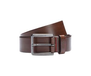 Ledergürtel HUGO "Gionio", Herren, Gr. 11,5, braun (dunkelbraun), Leder, kontrastfarbene Details, unifarben, Gürtel Ledergürtel, aus italienischem Leder mit Logo-Prägung auf der Schlaufe (54623618-115