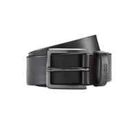 Ledergürtel HUGO "Gionio", Herren, Gr. 115, schwarz, Leder, kontrastfarbene Details, unifarben, Gürtel Ledergürtel, aus italienischem Leder mit Logo-Prägung auf der Schlaufe (75882556-115) schwarz