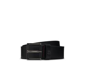 Ledergürtel HUGO "Giove HU-GO-StG Sz35", Herren, Gr. 90, schwarz (schwarz 001), Leder, unifarben, Gürtel Ledergürtel, mit Logo auf der Schlaufe (24952325-90) schwarz 001