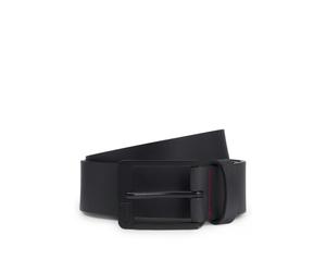 Ledergürtel HUGO "Grover Sz35", Herren, Gr. 120, schwarz 002, Büffelleder, Gürtel Ledergürtel, mit Logoprägung auf der Schließe (26302018-120) schwarz 002