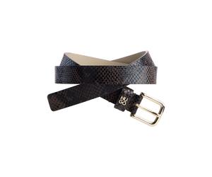 Ledergürtel HUGO "Tina HU-GO Pt Sz25", Damen, Gr. 85, braun (schwarz braun 201), Leder, Schlangenoptik, Gürtel Ledergürtel, mit Allover-Muster in Schlangen-Optik (46494608-85) schwarz braun 201