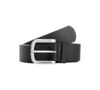 Ledergürtel JACK & JONES "JACHARRY BELT NOOS", Herren, Gr. 95, schwarz, Leder, genarbt, unifarben, Gürtel Ledergürtel (47457163-95) schwarz