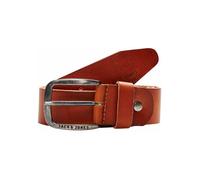 Ledergürtel JACK & JONES "JACPAUL LEATHER BELT NOOS", Herren, Gr. 80, braun (cognac), Leder, unifarben, Gürtel Ledergürtel (27041022-80) cognac