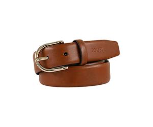 Ledergürtel JOOP, Damen, Gr. 75, braun (cognac, gold), Rindsleder, Gürtel Ledergürtel, abgerundete Dornschließe, Breite 3 cm (37974313-75) cognac, gold