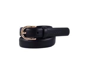 Ledergürtel JOOP, Damen, Gr. 90, schwarz (dunkelblau), Rindsleder, Gürtel Ledergürtel, Breite 2 cm, mit Gold-Schließe und Logo-Plakette (79172011-90) dunkelblau