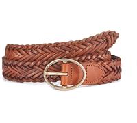 Ledergürtel LASCANA "Hüftgürtel, Flechtgürtel, Anzuggürtel, Hosengürtel, Gürtel", Damen, Gr. 75, braun (cognac), Leder, Fischgratmuster, Flechtoptik, Basic, Gürtel Ledergürtel, aus Leder im klassische