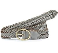 Ledergürtel LASCANA "Hüftgürtel, Flechtgürtel, Anzuggürtel, Hosengürtel, Gürtel", Damen, Gr. 80, grau, Leder, Fischgratmuster, Flechtoptik, Basic, Gürtel Ledergürtel, aus Leder im klassischen Look für