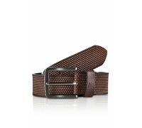 Ledergürtel LERROS "Gürtel *Lewis* aus geprägtem Büffelleder", Herren, Gr. 90, braun (schwarz braun), Leder, Gürtel Ledergürtel (89153714-90) schwarz braun