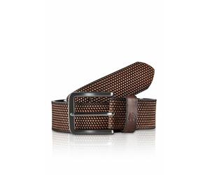 Ledergürtel LERROS "Gürtel *Lewis* aus geprägtem Büffelleder", Herren, Gr. 90, braun (schwarz braun), Leder, Gürtel Ledergürtel (89153714-90) schwarz braun