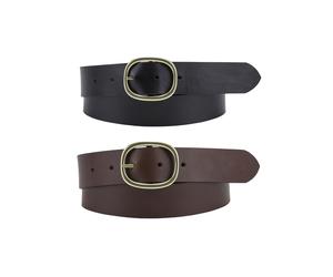 Ledergürtel LEVI'S "ARLETHE GÜRTEL", Damen, Gr. 95, braun (braun, schwarz), Leder, unifarben, Basic, Gürtel Ledergürtel, ARLETHA REVERSIBLE BELT (13224518-95) braun, schwarz