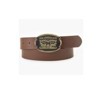 Ledergürtel LEVI'S "Billy Plaque Belt", Damen, Gr. 90, braun (medium braun), Rindsleder, Gürtel Ledergürtel, mit markanter Koppelschließe (27671609-90) medium braun