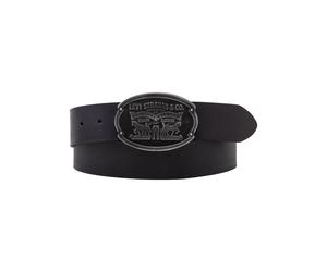 Ledergürtel LEVI'S "Billy Plaque Belt", Damen, Gr. 95, schwarz (regular schwarz), Rindsleder, Gürtel Ledergürtel, mit markanter Koppelschließe (14275100-95) regular schwarz