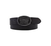 Ledergürtel LEVI'S "Billy Plaque Belt", Herren, Gr. 85, schwarz (regular schwarz), Rindsleder, Gürtel Ledergürtel, mit markanter Koppelschließe (14275100-85)