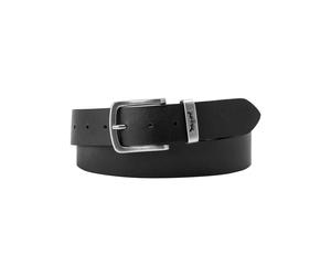 Ledergürtel LEVI'S "METAL TWO HORSE KEEPER BELT", Damen, Gr. 115, schwarz (regular schwarz), Leder, unifarben, Gürtel Ledergürtel, mit Metallschließe (73072520-115) regular schwarz