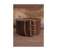 Battle Merchant Ledergürtel mit breiter Messingschnalle