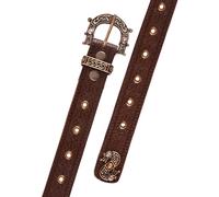 Battle-Merchant LARP Ledergürtel mit Schnalle und Prägung in keltischem Muster, braun