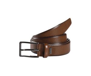 Ledergürtel MONTI "CAMBRIDGE", Herren, Gr. 85, braun (light braun uni), Leder, unifarben, Gürtel Ledergürtel, 3,5 cm breit, Klassisch-Business, kürzbar r.125 (68509042-85) light braun uni