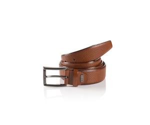 Ledergürtel MONTI "DUBLIN", Herren, Gr. 120, braun (hellbraun), Rindsleder, Strukturmuster, unifarben, Gürtel Ledergürtel, mit Lochstruktur (96129010-120) hellbraun