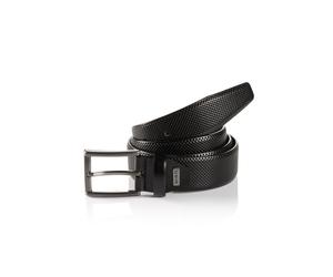 Ledergürtel MONTI "DUBLIN", Herren, Gr. 85, schwarz, Rindsleder, Strukturmuster, unifarben, Gürtel Ledergürtel, mit Lochstruktur (98665613-85) schwarz