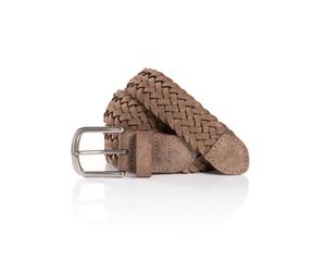 Ledergürtel MONTI "VANCOUVER", Herren, Gr. 110, grau (taupe), Obermaterial: 100% Rindsleder, Gürtel Ledergürtel, Flecht-Optik, matt, weich, handgefertigt (16387741-110) taupe