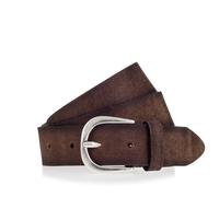 Ledergürtel MUSTANG, Damen, Gr. 100, schwarz braun, Rindsleder, unifarben, Gürtel Ledergürtel, Echtleder, einfache Dornschließe, angeraute Optik (25201420-100) schwarz braun