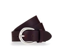 Ledergürtel MUSTANG, Damen, Gr. 105, braun (schwarz braun), Rindsleder, unifarben, Gürtel Ledergürtel, Schließe in poliertem Silber, 3,5 cm breit (31786064-105) schwarz braun