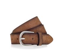 Ledergürtel MUSTANG, Damen, Gr. 105, middle braun, Rindsleder, unifarben, Gürtel Ledergürtel, Echtleder, einfache Dornschließe, angeraute Optik (99646938-105) middle braun