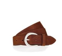 Ledergürtel MUSTANG, Damen, Gr. 110, braun (cognac), Rindsleder, unifarben, Gürtel Ledergürtel, Schließe in poliertem Silber, 3,5 cm breit (77573005-110) cognac