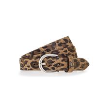 Ledergürtel MUSTANG, Damen, Gr. 110, braun (taupe, schwarz braun), Leder, animal-print, Gürtel Ledergürtel, Modischer Animal-Print, 2,5 cm (64122626-110) taupe, schwarz braun
