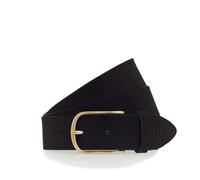 Ledergürtel MUSTANG, Damen, Gr. 75, schwarz, Rindsleder, Gürtel Ledergürtel, angerautes Leder, dezente Logoprägung, 3,5 cm breit (89396558-75) schwarz