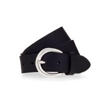 Ledergürtel MUSTANG, Damen, Gr. 75, schwarz, Rindsleder, unifarben, Gürtel Ledergürtel, Schließe in poliertem Silber, 3,5 cm breit (88583959-75) schwarz