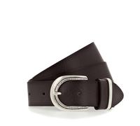 Ledergürtel MUSTANG, Damen, Gr. 90, braun (cognac), Materialmix, unifarben, casual,modisch, Gürtel, Mit dunklen Airbrushkanten und einer ovalen Dornschließe, 3,5 cm (36746556-90) cognac