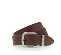 Ledergürtel MUSTANG "Franklin", Herren, Gr. 120, braun (hellbraun), Rindsleder, Gürtel Ledergürtel, mit Überlänge, 3,5 cm breit, aus Rindsleder (82332616-120) hellbraun