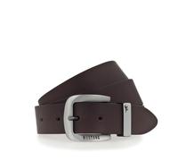 Ledergürtel MUSTANG "Franklin", Herren, Gr. 125, braun (dunkelbraun), Rindsleder, unifarben, Gürtel Ledergürtel, mit Überlänge, 3,5 cm breit, aus Rindsleder (87590444-125) dunkelbraun