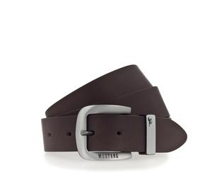 Ledergürtel MUSTANG "Franklin", Herren, Gr. 125, braun (dunkelbraun), Rindsleder, unifarben, Gürtel Ledergürtel, mit Überlänge, 3,5 cm breit, aus Rindsleder (87590444-125) dunkelbraun