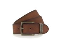 Ledergürtel MUSTANG, Damen, Gr. 110, braun (cognac), Rindsleder, unifarben, Gürtel Ledergürtel, Schnalle altmessingfarben, Logo auf der Metall-Schlaufe, 4 cm (88064603-110) cognac