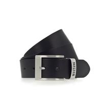 Ledergürtel MUSTANG, Herren, Gr. 125, schwarz, Rindsleder, unifarben, vintage, Gürtel Ledergürtel, Überlänge, Vintagecharakter, 4 cm (10107913-125) schwarz