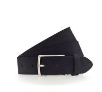 Ledergürtel MUSTANG, Herren, Gr. 85, blau (navy), Leder, genarbt, unifarben, Gürtel Ledergürtel, Genarbtes Vollleder mit Glanz, 3,5 cm (96786846-85) navy