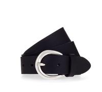Ledergürtel MUSTANG "Julia", Damen, Gr. 100, schwarz, Rindsleder, unifarben, Gürtel Ledergürtel, Schließe in poliertem Silber, 3,5 cm breit (88583959-100) schwarz