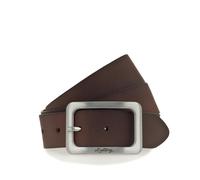 Ledergürtel MUSTANG, Damen, Gr. 85, braun, Rindsleder, unifarben, vintage, Basic, Gürtel Ledergürtel, Eckige, mattfarbene Schließe, 3,5 cm (93038142-85) braun
