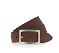 Ledergürtel MUSTANG "Rachel", Damen, Gr. 95, braun (cognac), Rindsleder, unifarben, vintage, Basic, Gürtel Ledergürtel, Eckige, mattfarbene Schließe, 3,5 cm (73156713-95) cognac